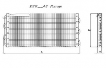 ESR 7042 6-tubes static evaporator (700x40x420mm)